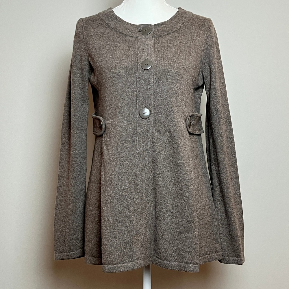 Banana Republic Cashmere Wool Blend Cardigan Sweater Brown Button Front Womens M
